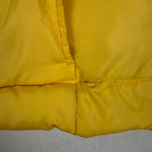 Vintage GAP Women XL Yellow Puffer Vest Y2K Full Zip Velcro Fleece Lined - Picture 6 of 13